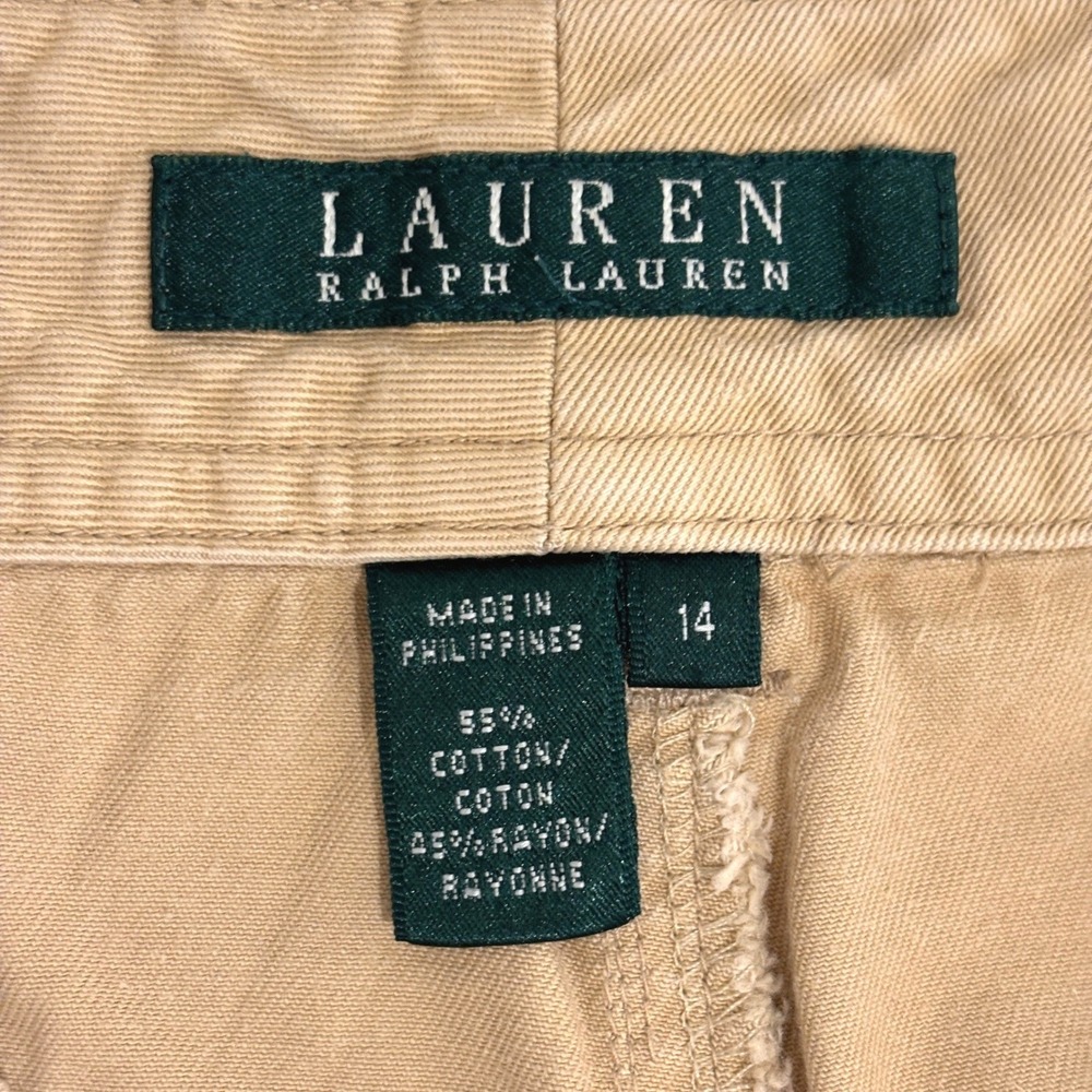 Lauren Ralph Lauren Cargo Tan Pants Womens 14 Straight Leg Outdoors Camping - Picture 2 of 10